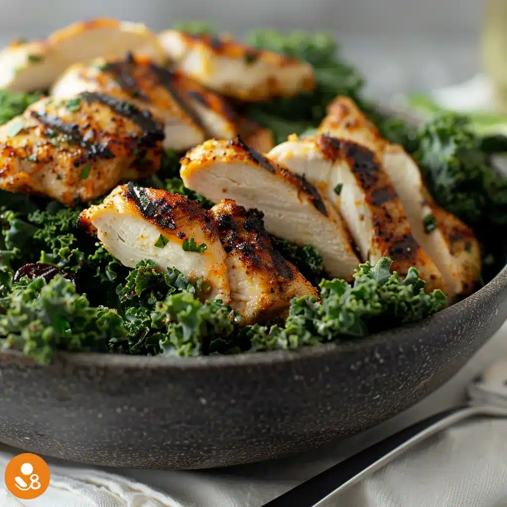 served chick fil a kale salad with grilled chicken