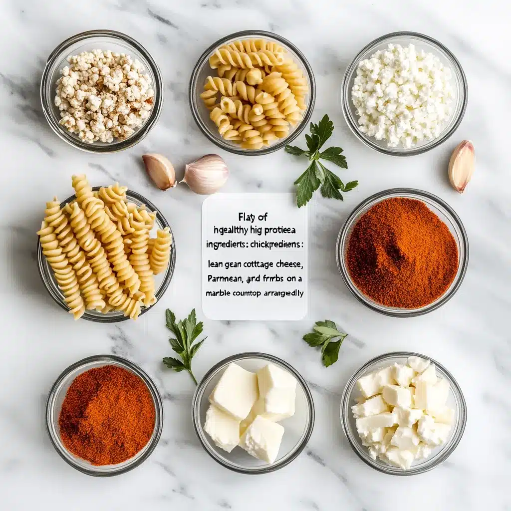 Ingredients for high protein pasta recipe