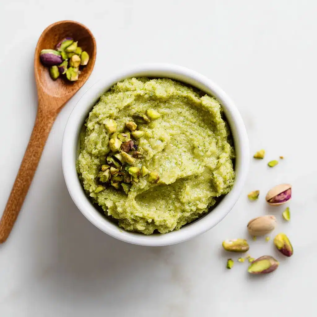 Final homemade pistachio paste recipe card photo