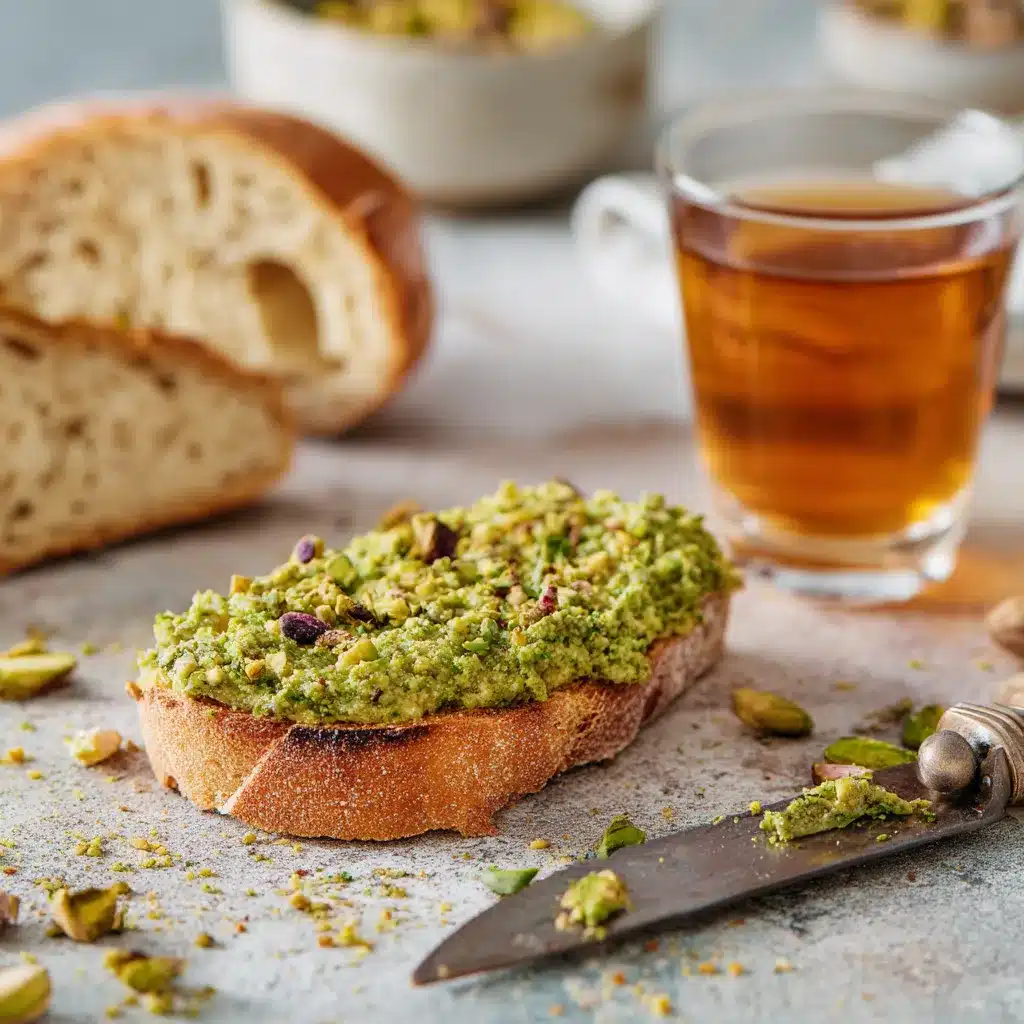 Pistachio paste on toast – serving idea