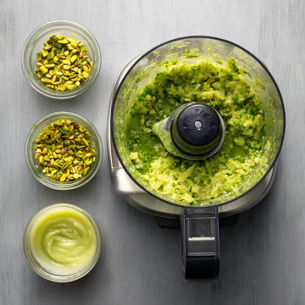 Blending pistachios for homemade pistachio paste