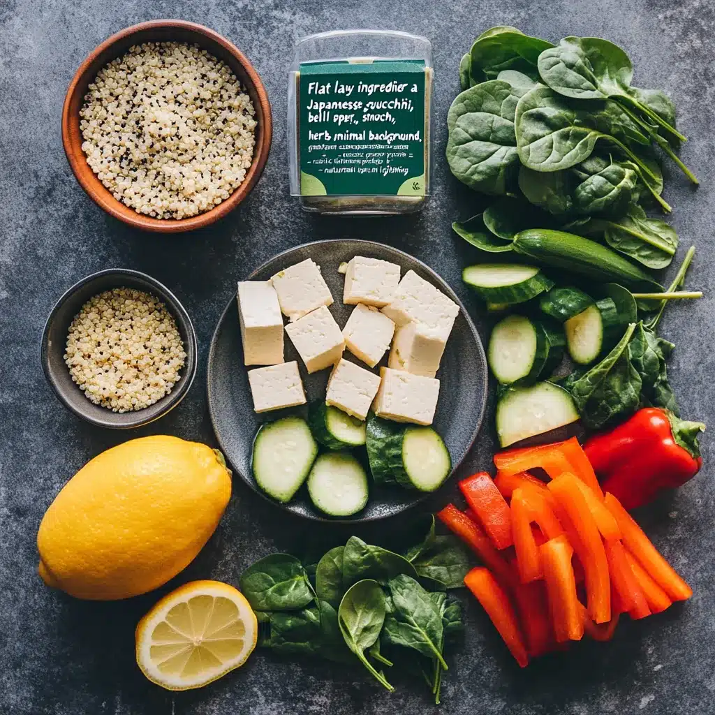 Ingredients for Japanese Mounjaro recipe with tofu and veggies