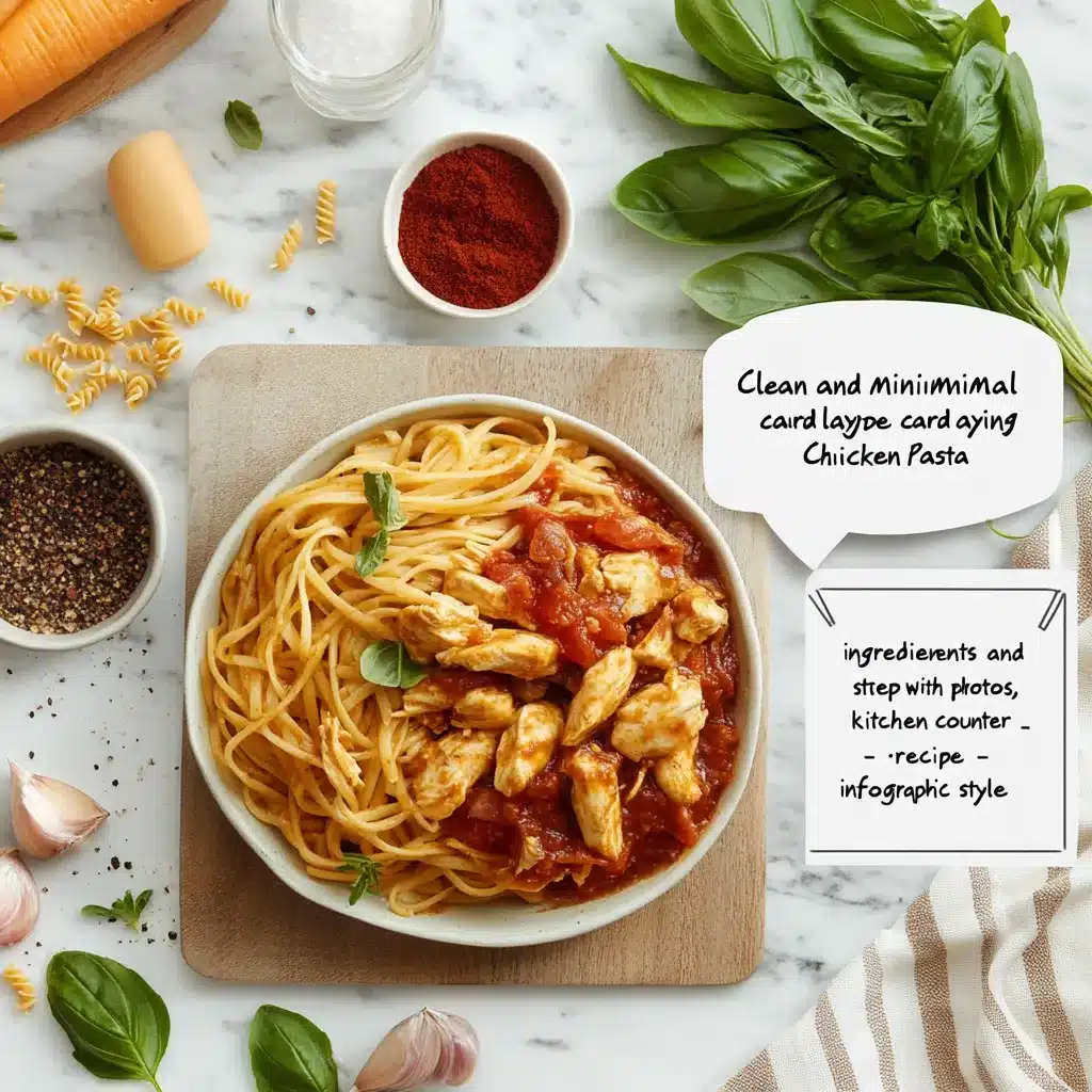 recipe card for marry me chicken pasta