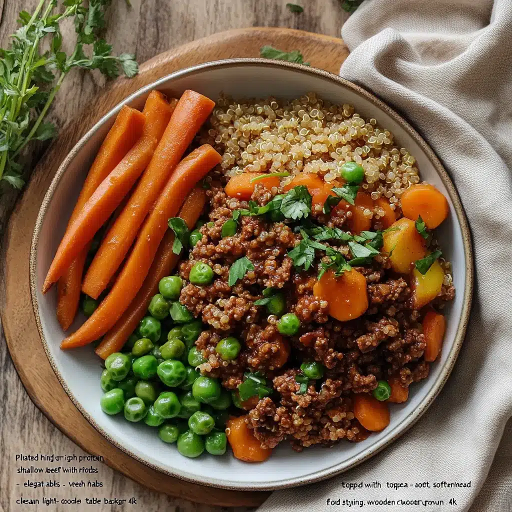 plated serving of ground beef high protein recipe