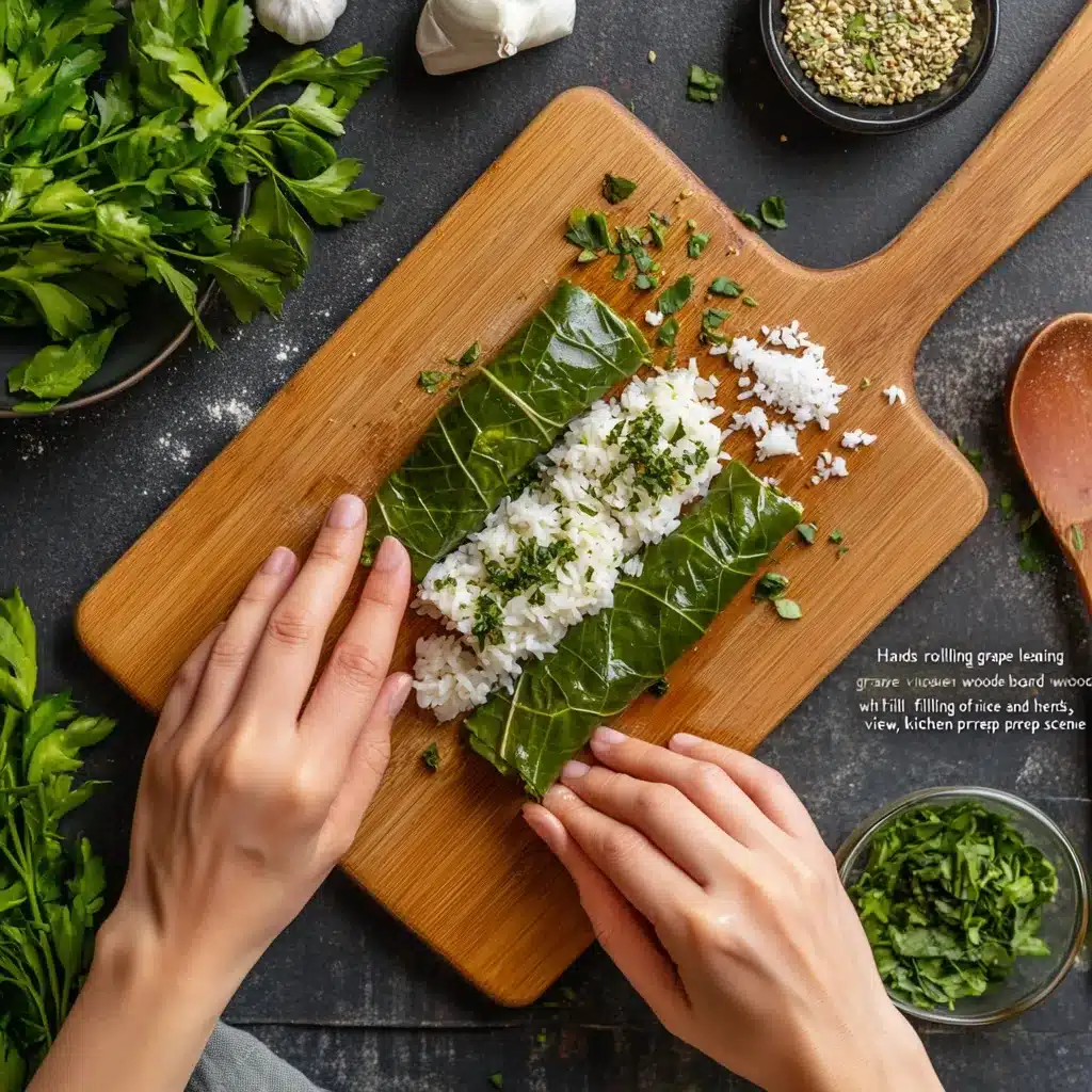 How to roll Greek stuffed grape leaves