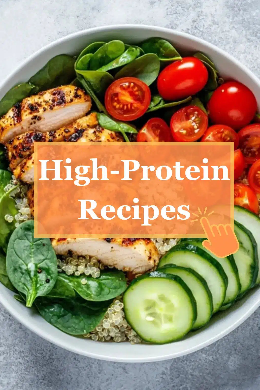 High-protein bowl with grilled chicken, quinoa, and fresh vegetables