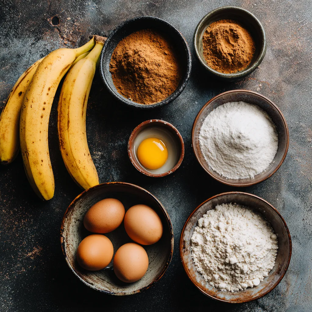 Ingredients for air fryer banana bread