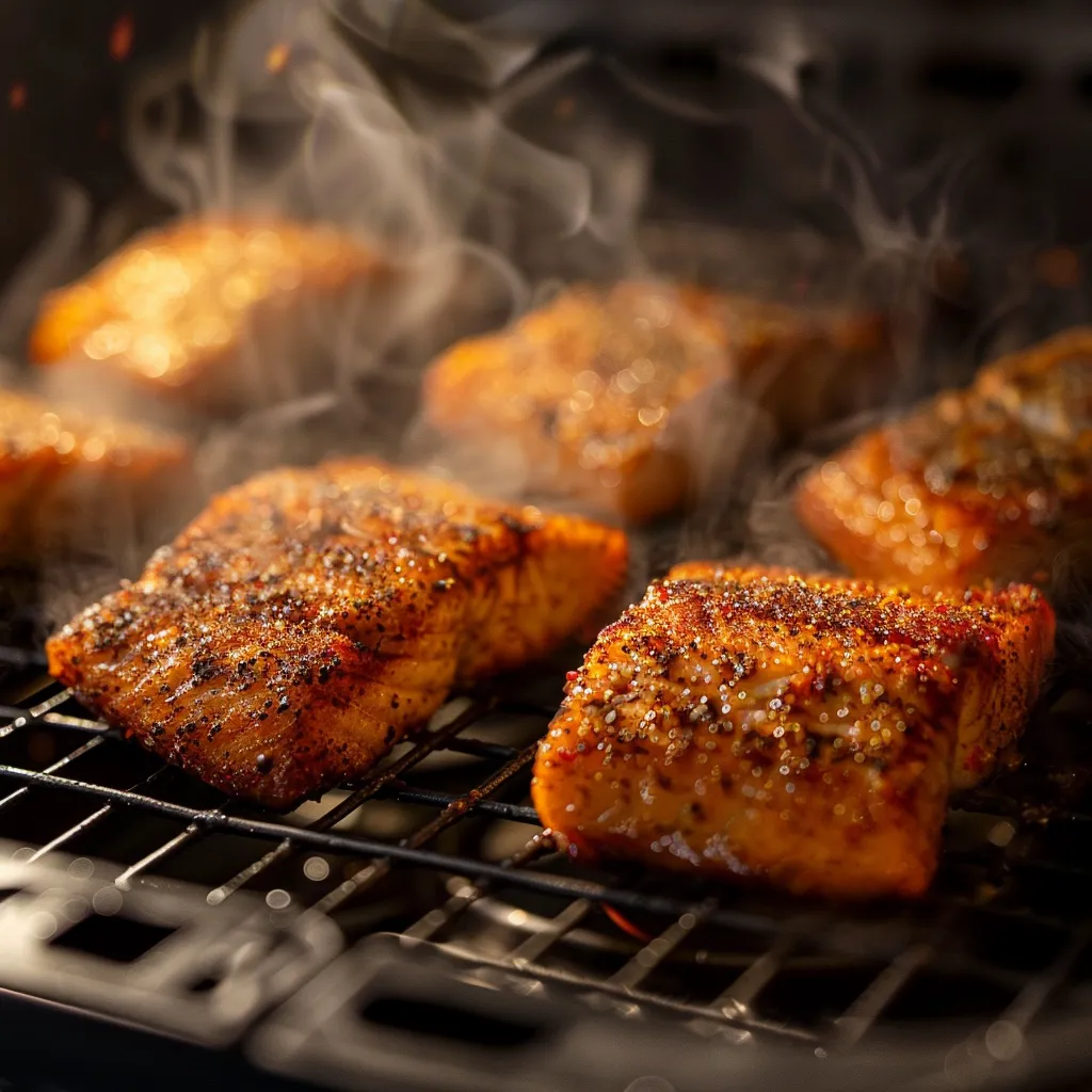 cooked catfish in air fryer basket