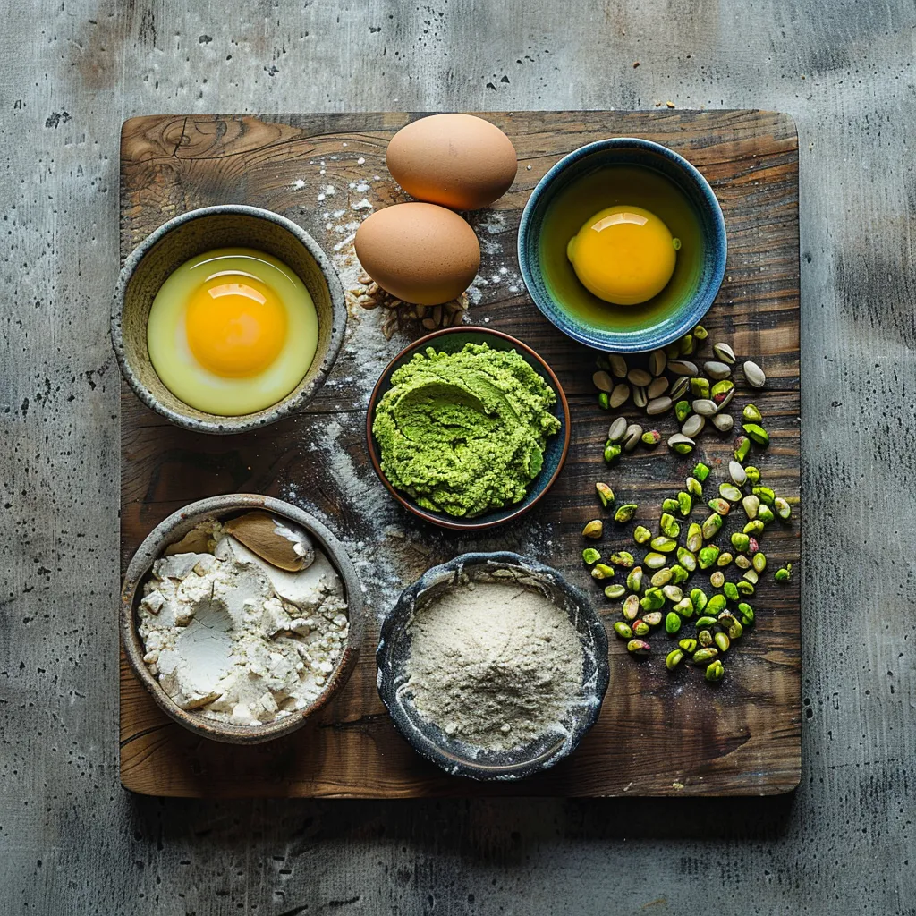 Ingredients for pistachio air fryer cookies