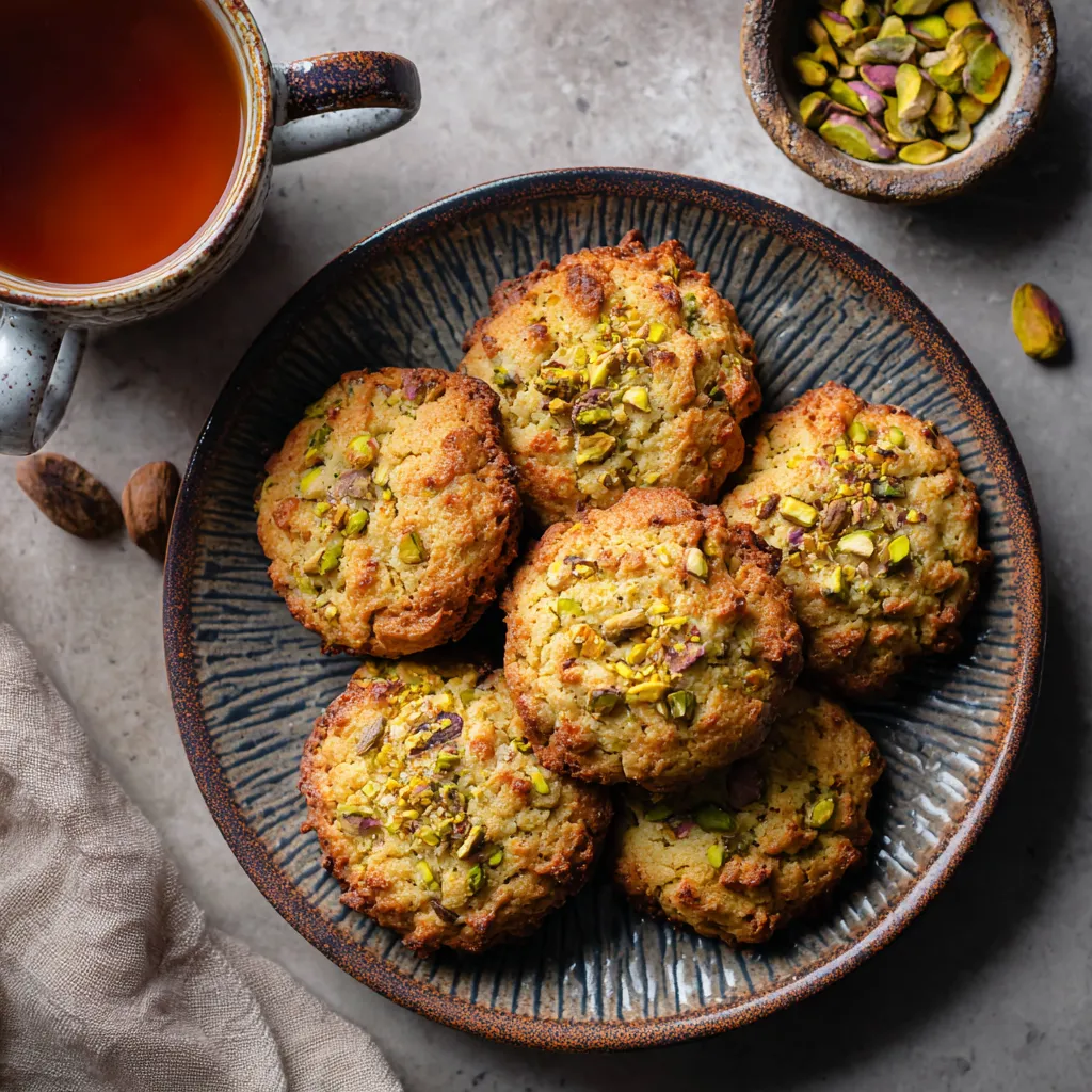 Serving air fryer pistachio cookies