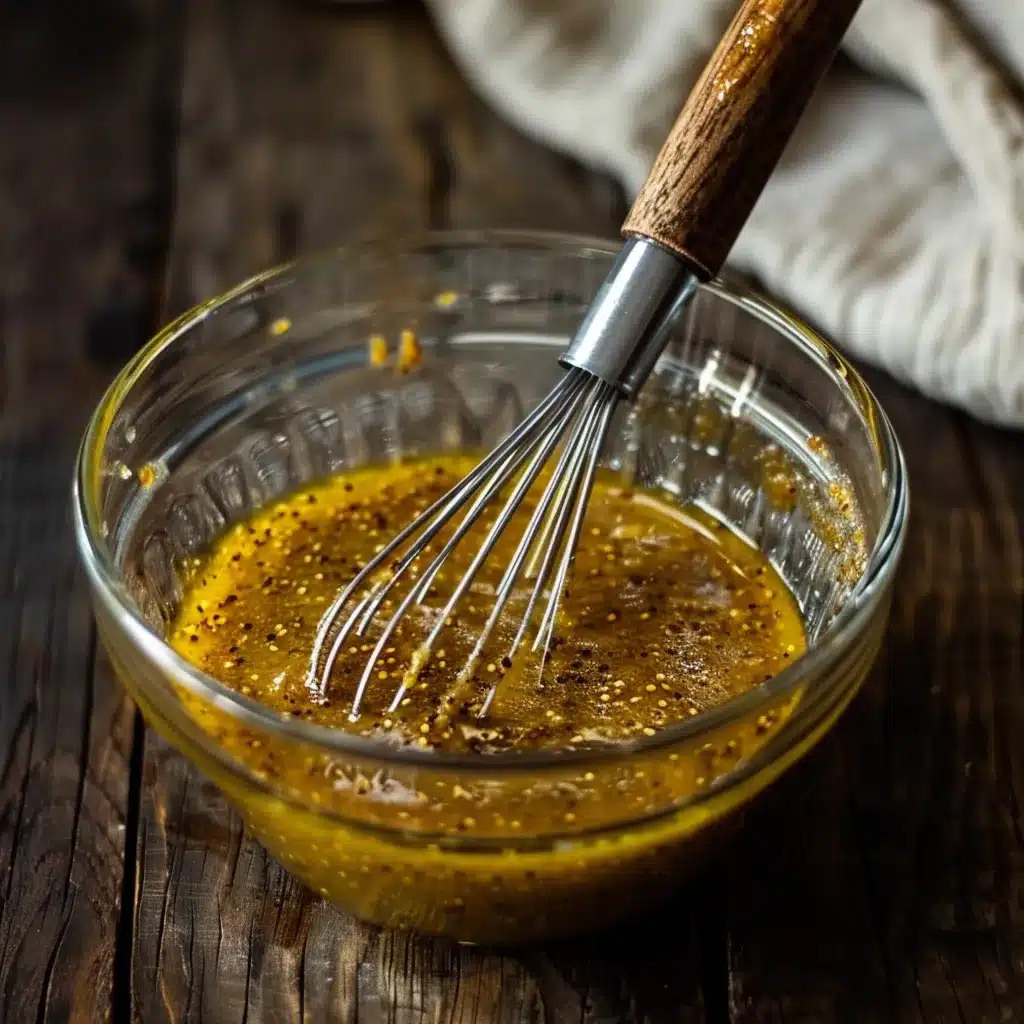 Amish potato salad recipe in rustic bowl with creamy dressing