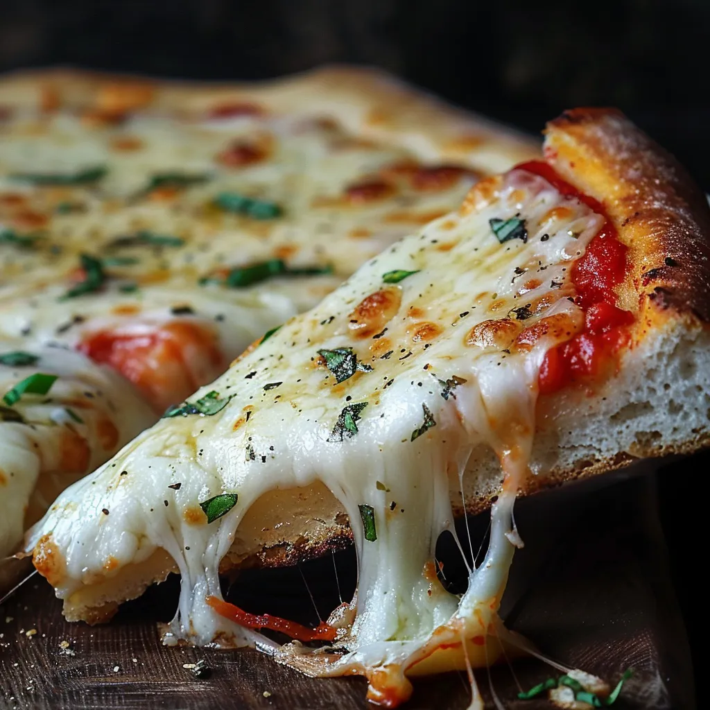 sliced air fryer pizza served with basil