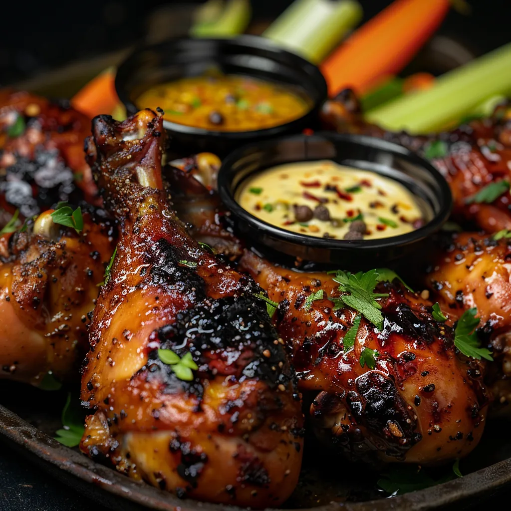 Air fryer drumsticks served for dinner