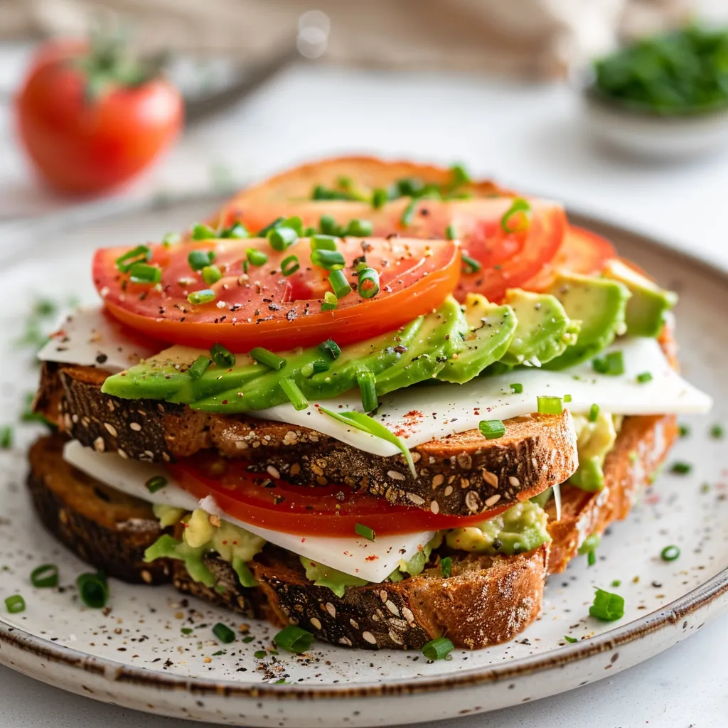 Avocado, Mozzarella, and Tomato Grilled Cheese