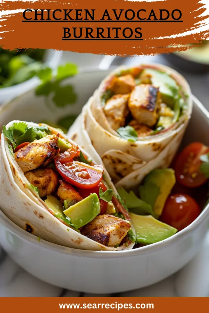 Creamy Chicken Avocado Burritos with Ranch