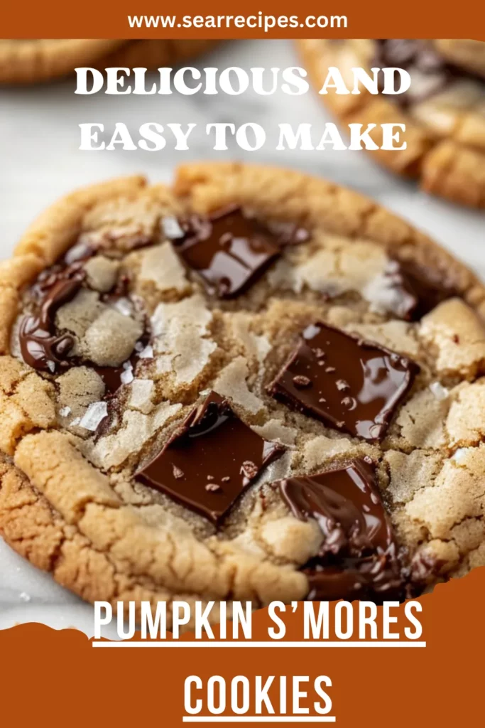 Pumpkin S’mores Cookies with Chocolate and Marshmallows