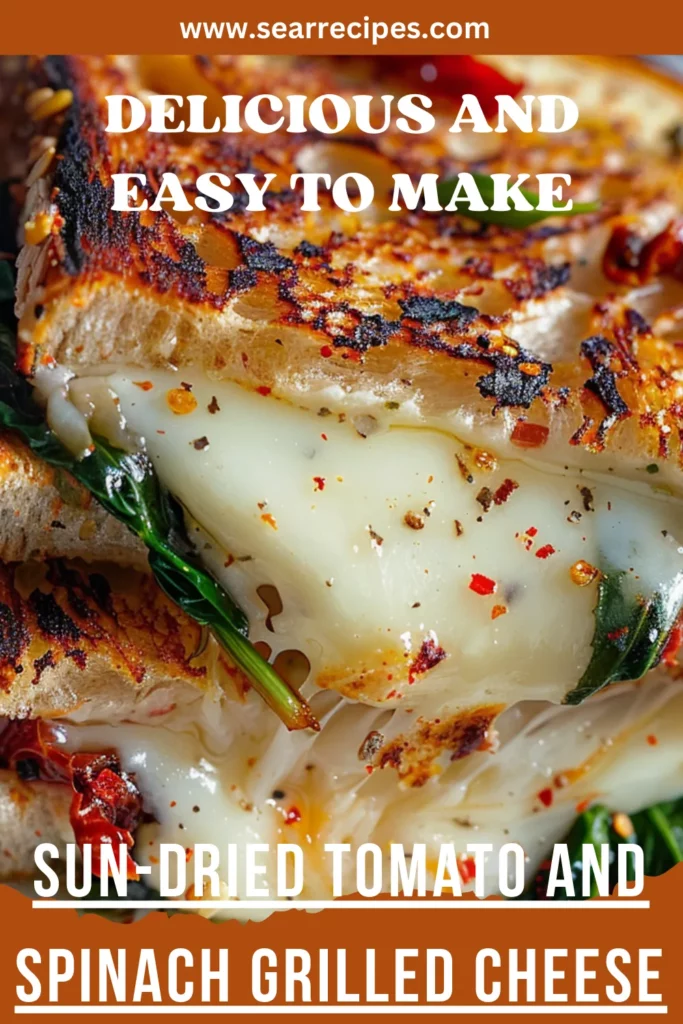 Spinach and Sun-Dried Tomato Mozzarella Grilled Cheese