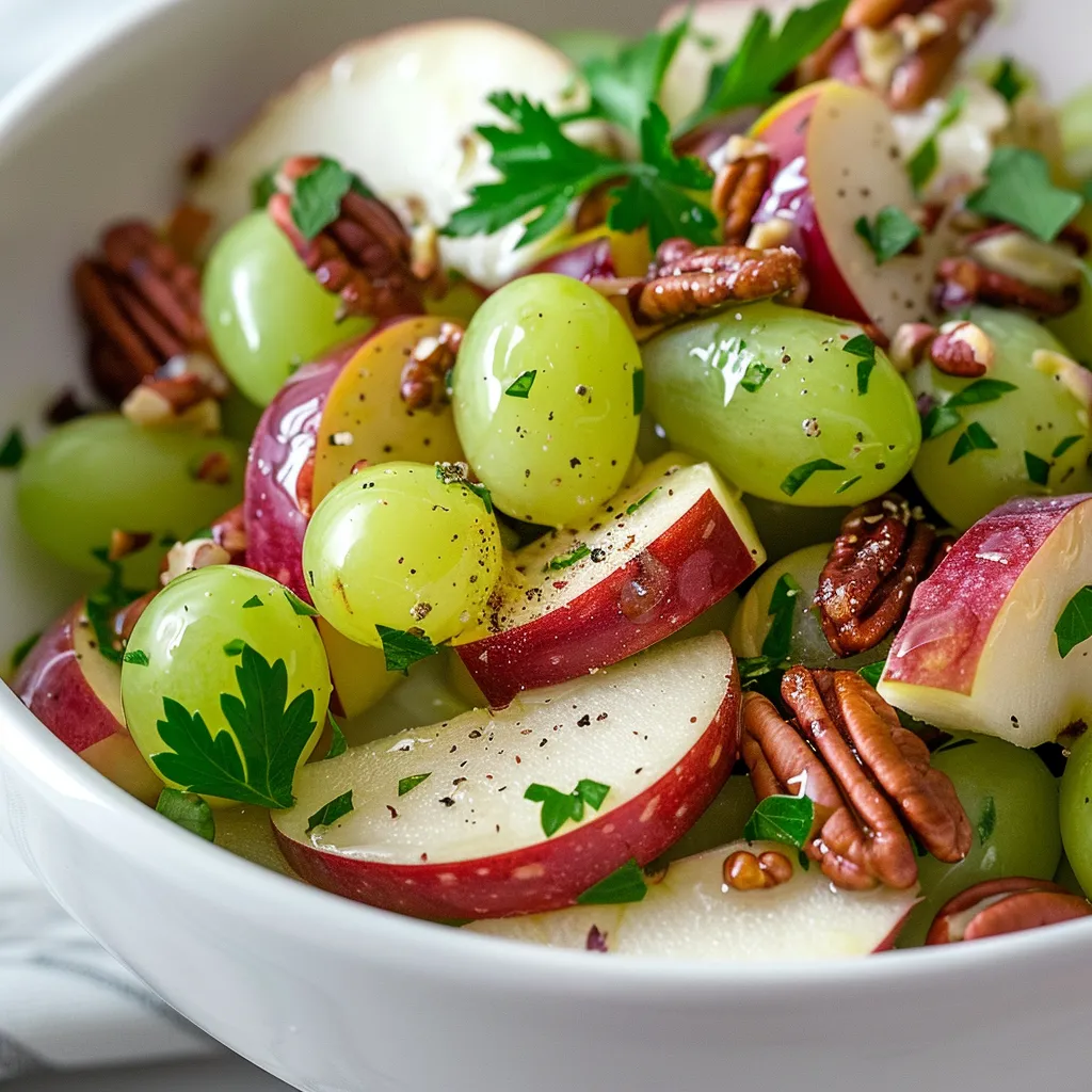 Quick Apple Salad with Grapes & Pecans