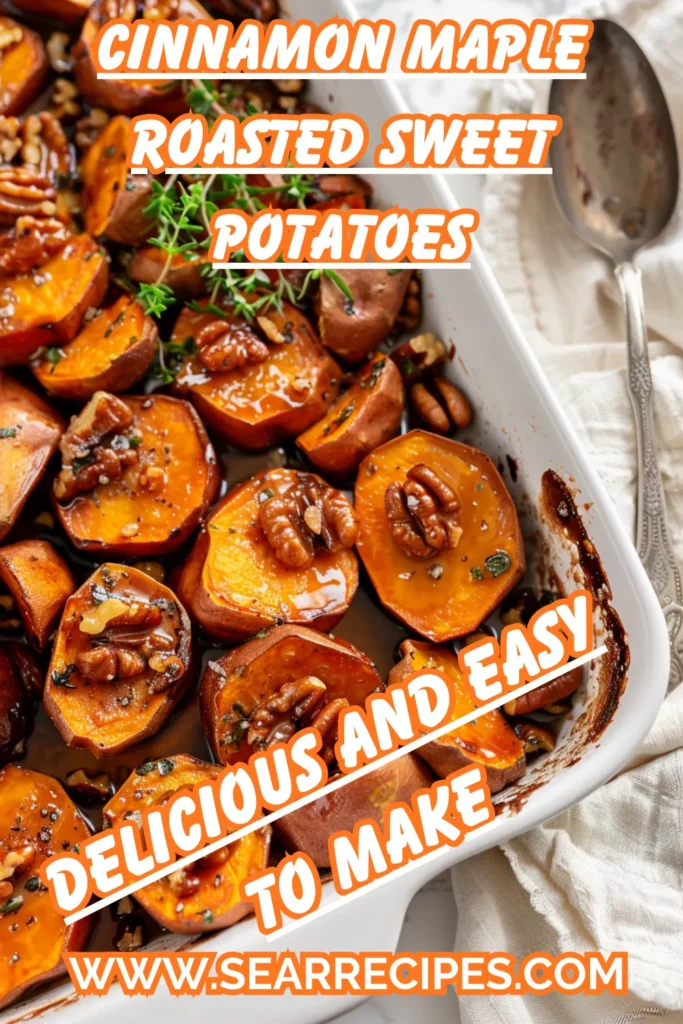 Cinnamon maple roasted sweet potatoes with walnuts recipe
