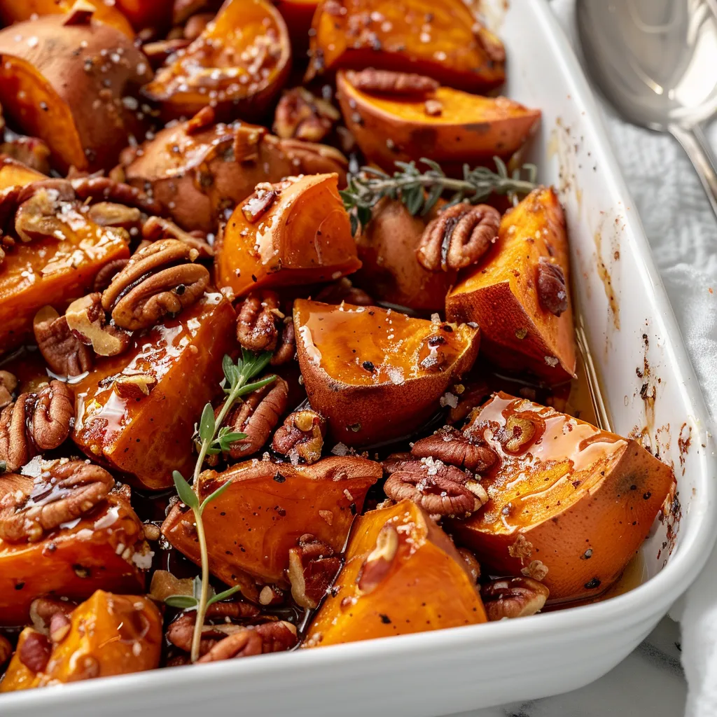 Cinnamon Maple Roasted Sweet Potatoes with Walnuts