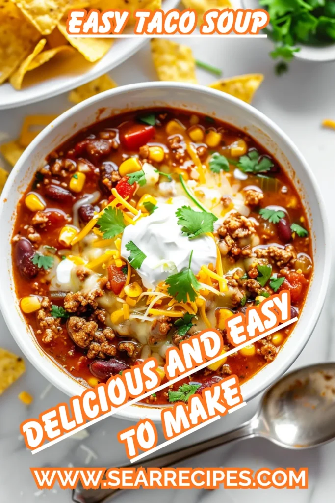 Hearty ground beef taco soup recipe