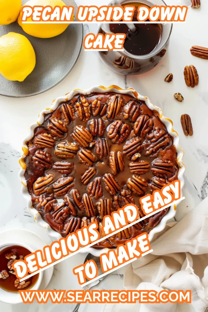 Pecan upside down cake with caramel pecan topping
