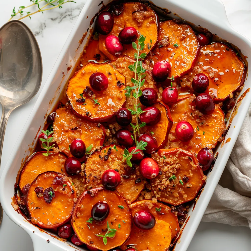 Sweet Potato & Cranberry Gratin – Easy Holiday Side Dish