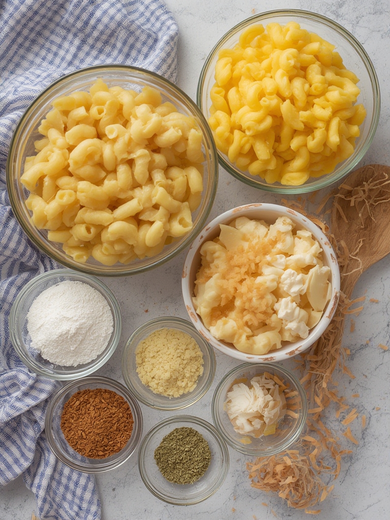 Ingredients for macaroni and cheese