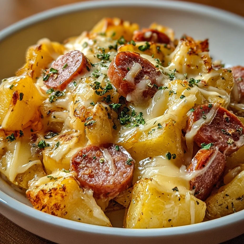 Cheesy Ranch Potatoes and Smoked Sausage