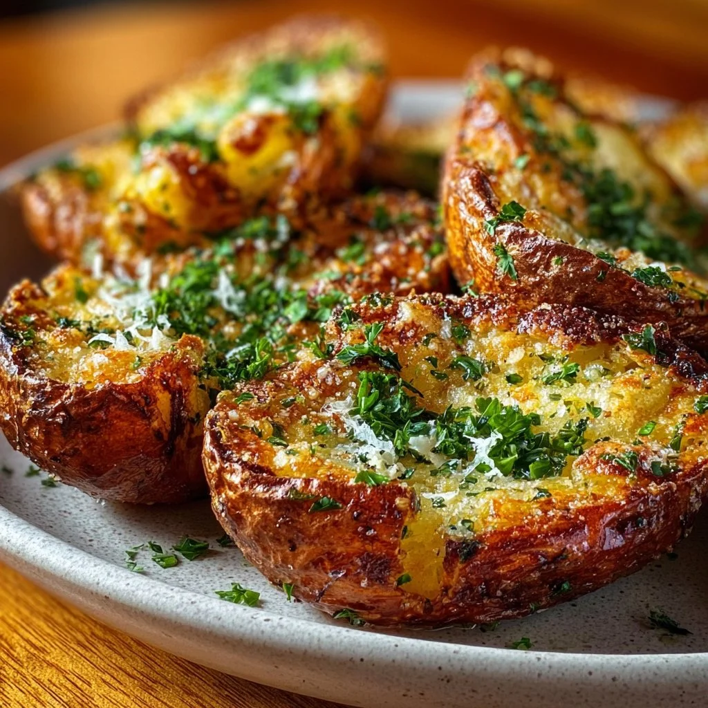 Crispy Garlic Herb Roasted Potato Skins
