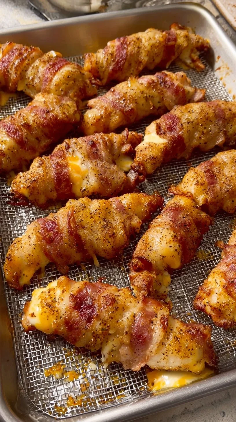 Crispy Delight: Irresistible Bacon-Wrapped Chicken Tenders