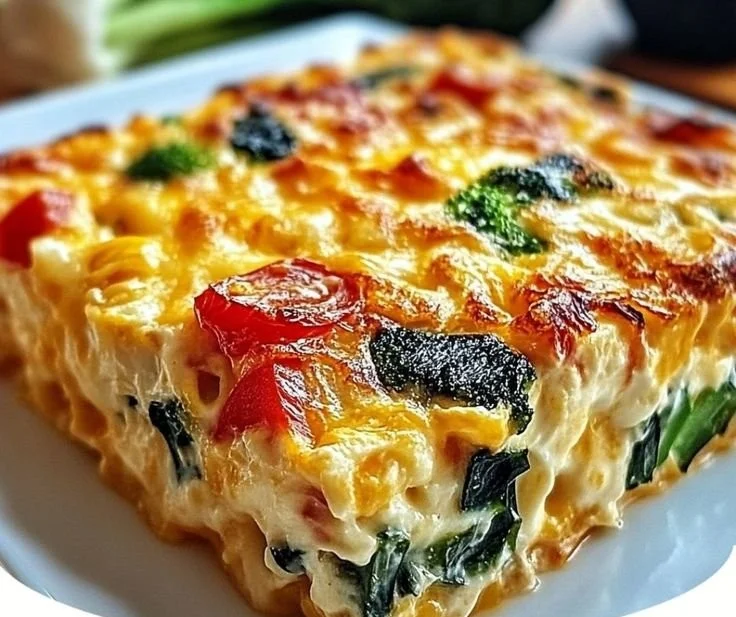 Cottage cheese and veggie bake, a healthy and easy recipe