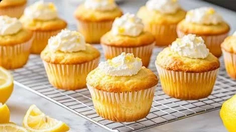 Keto Lemon Cream Cheese Muffins fresh from the oven, low-carb, and delicious