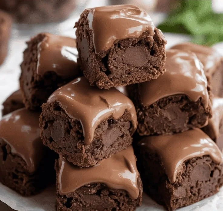 No-Bake Cottage Cheese Brownie Batter Protein Bites on a plate