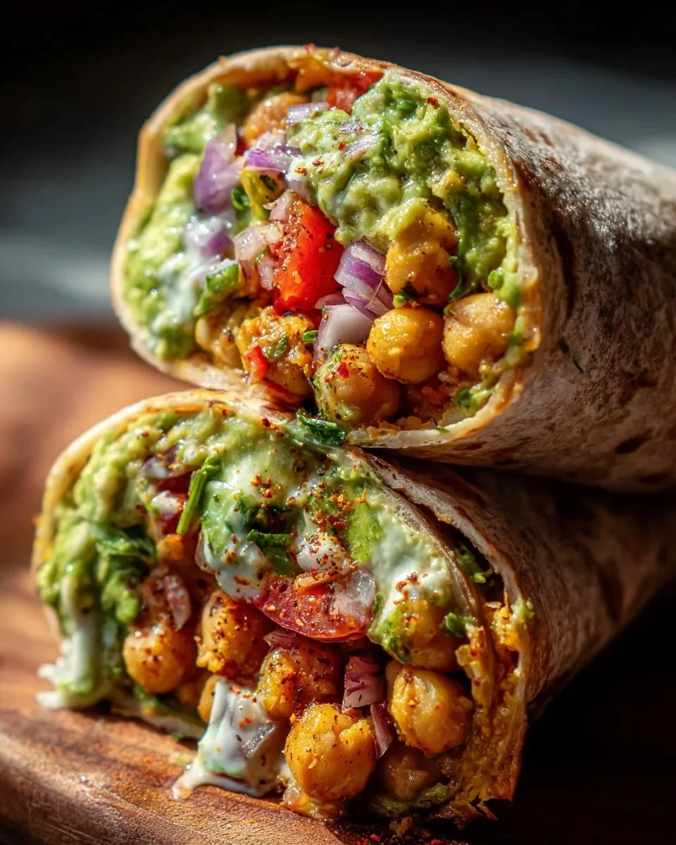 Spicy Chickpea and Avocado Wrap